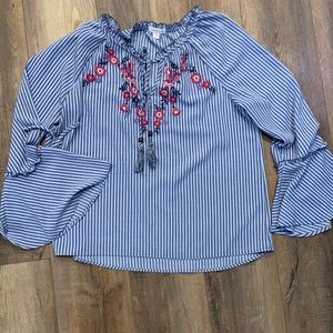 Xhileration bell sleeve peasant top